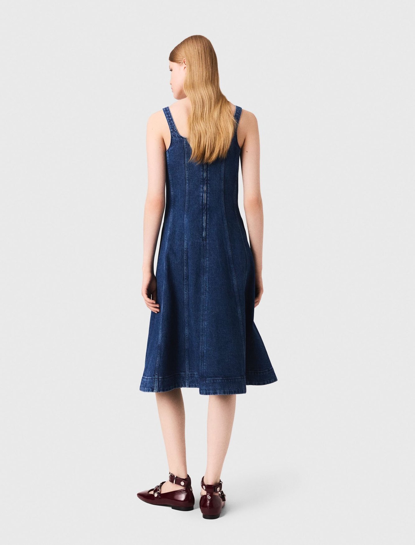 Long denim babydoll dress Maje second-hand photo 3