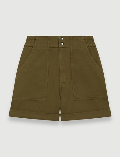 Short kaki en toile de coton Maje seconde main photo 1