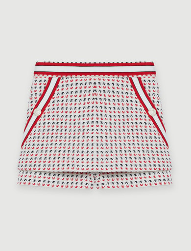 Jupe-short trompe-l'œil façon tweed Maje seconde main photo 1