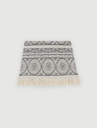 Jupe façon short en jacquard à franges Maje seconde main photo 1