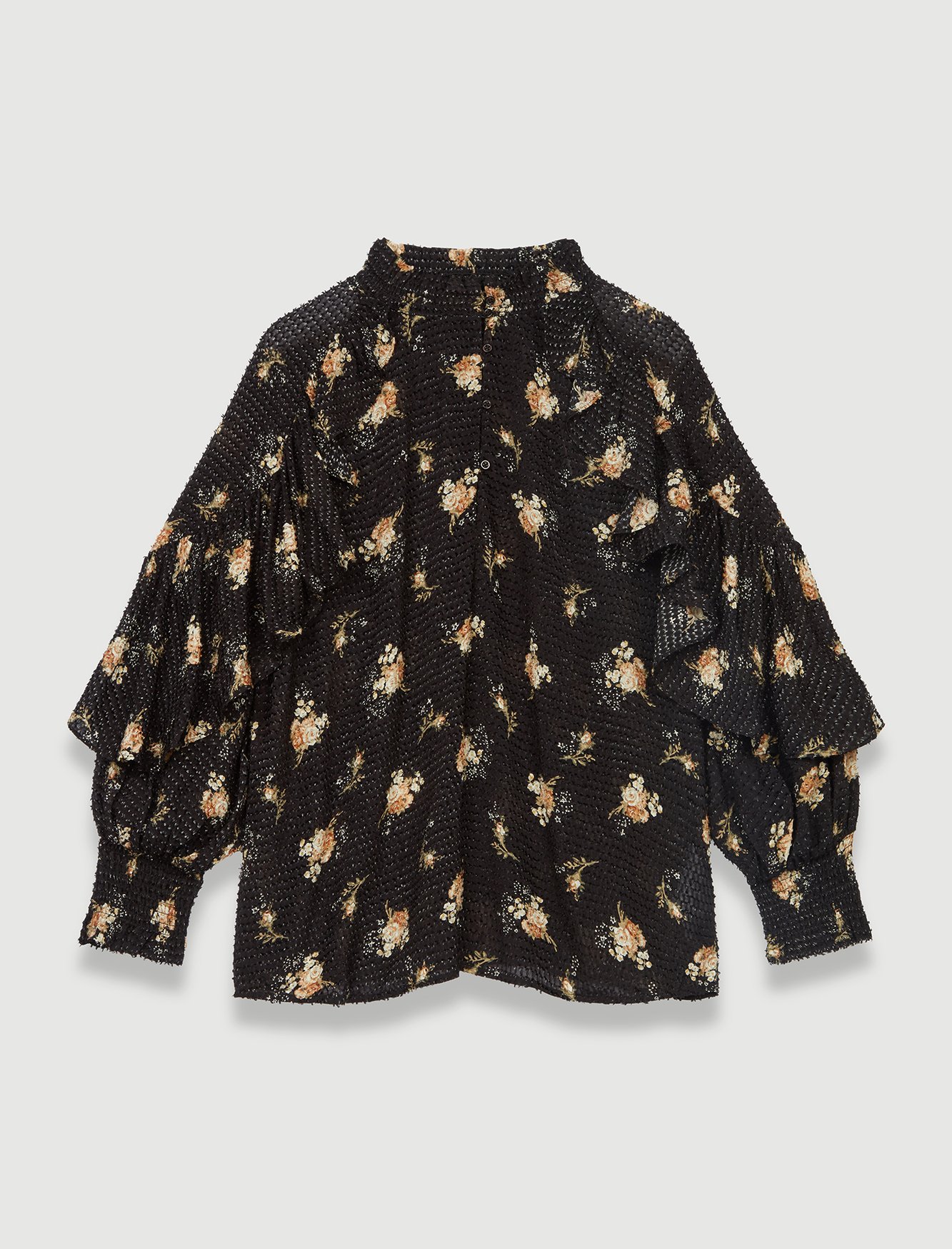 Grunge Flowers Black Camel
