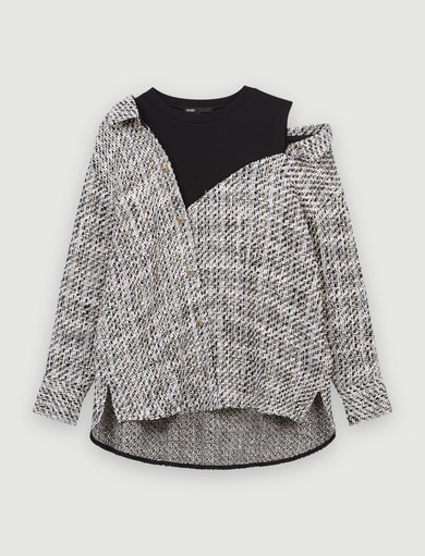 Chemise trompe-l'œil façon tweed Maje seconde main photo 1