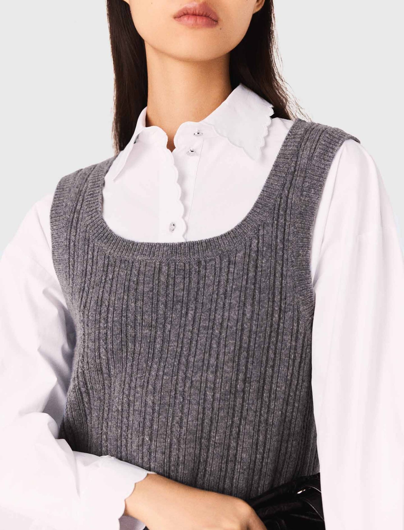 Top en maille et chemise amovible Maje seconde main photo 3