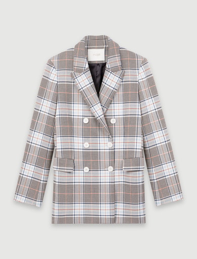 Veste de blazer croisée à carreaux Maje seconde main photo 1