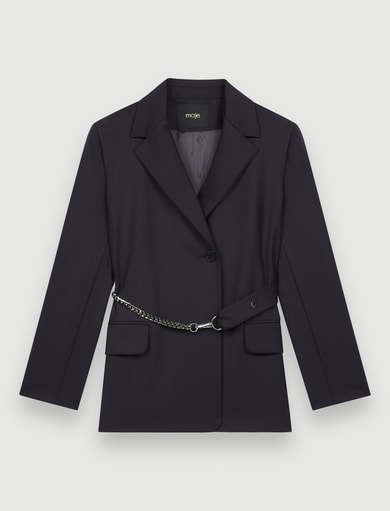 Veste tailleur à ceinture chaine Maje seconde main photo 1