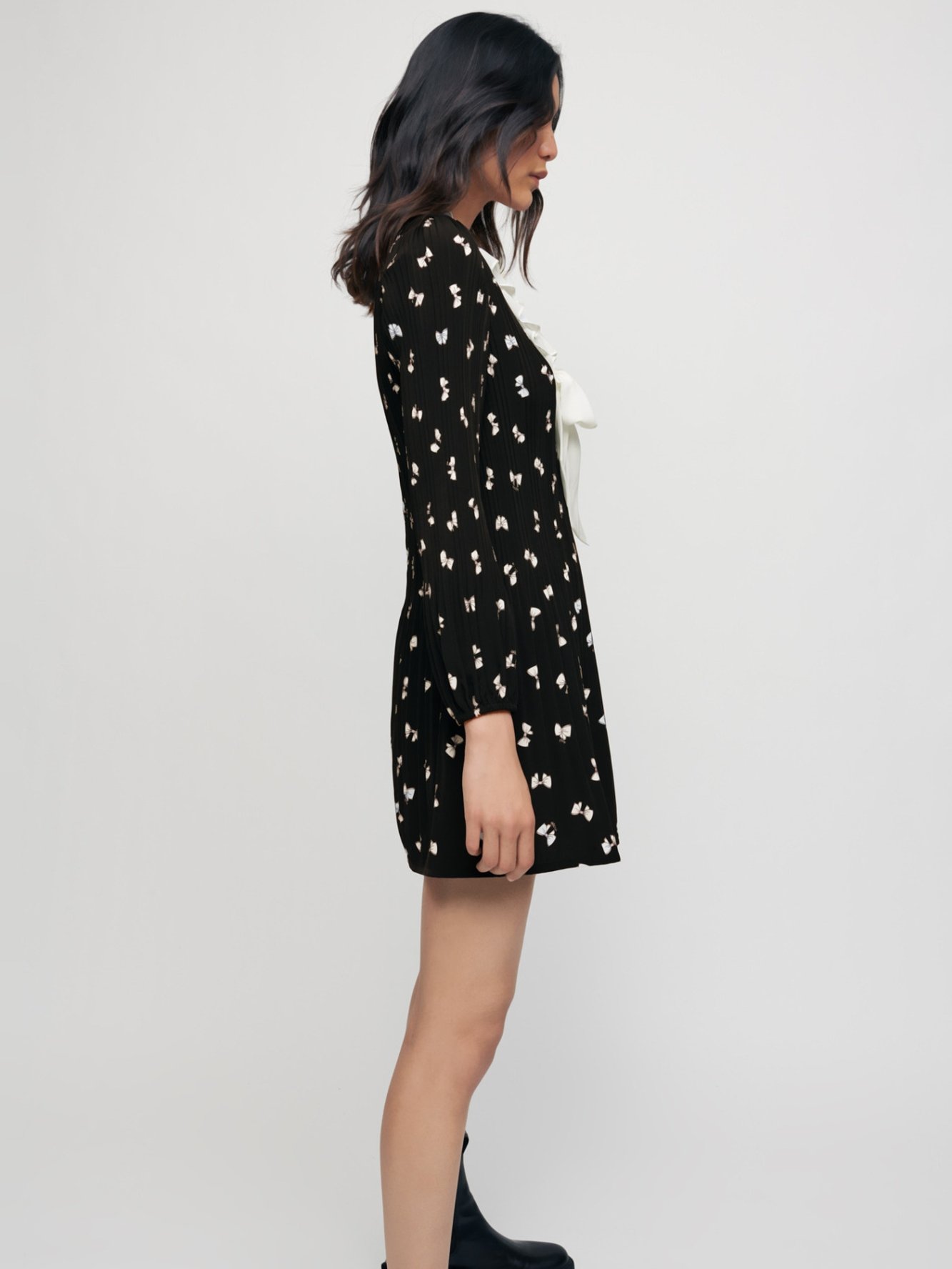 Robe plissée imprimée nœuds Maje seconde main photo 3