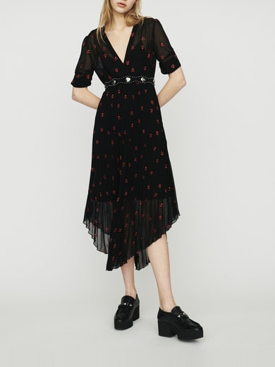 Robe plissée avec broderies cœur Maje seconde main photo 2