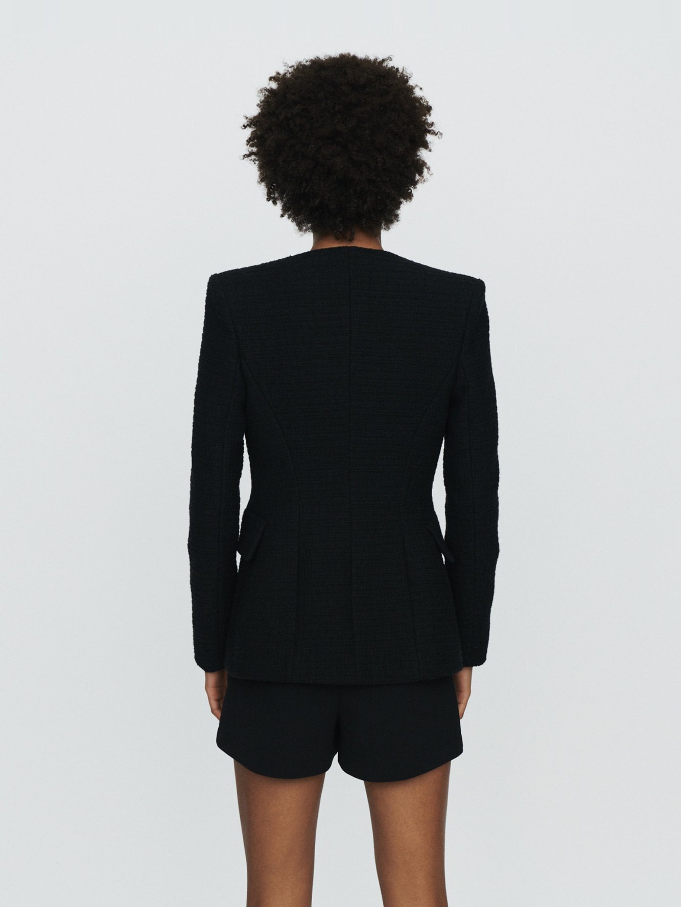 Veste sans col façon tweed Maje seconde main photo 3