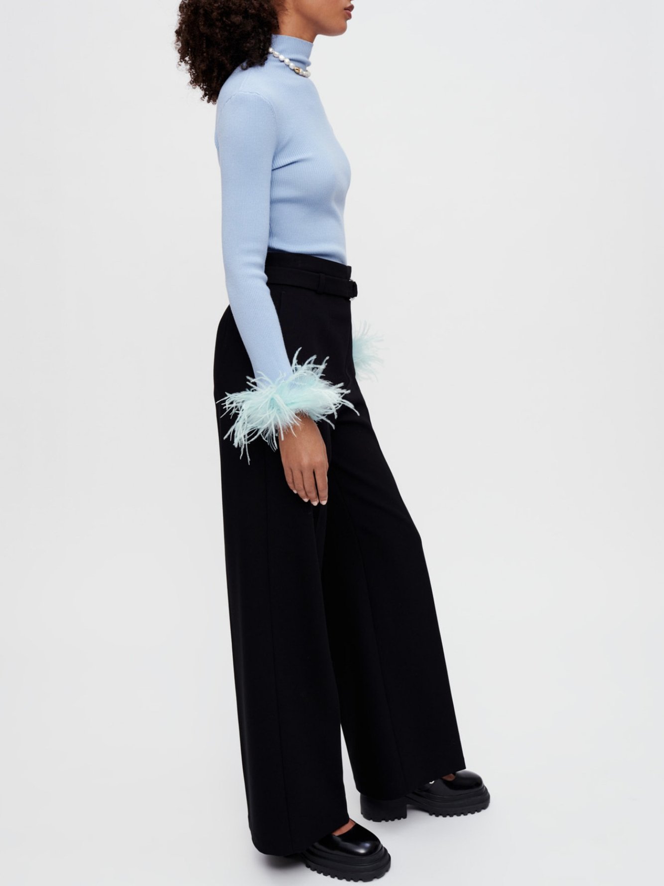 Wide leg pants with belt Maje second-hand photo 3