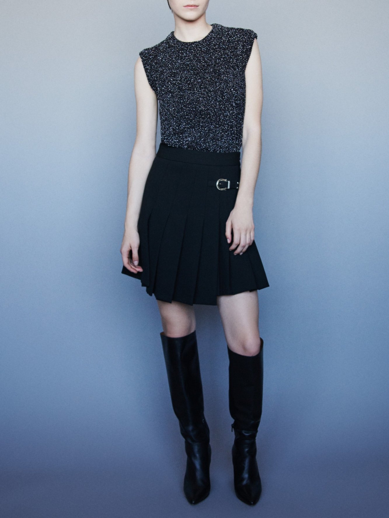 Jupe plissée façon kilt avec boucle Maje seconde main photo 4