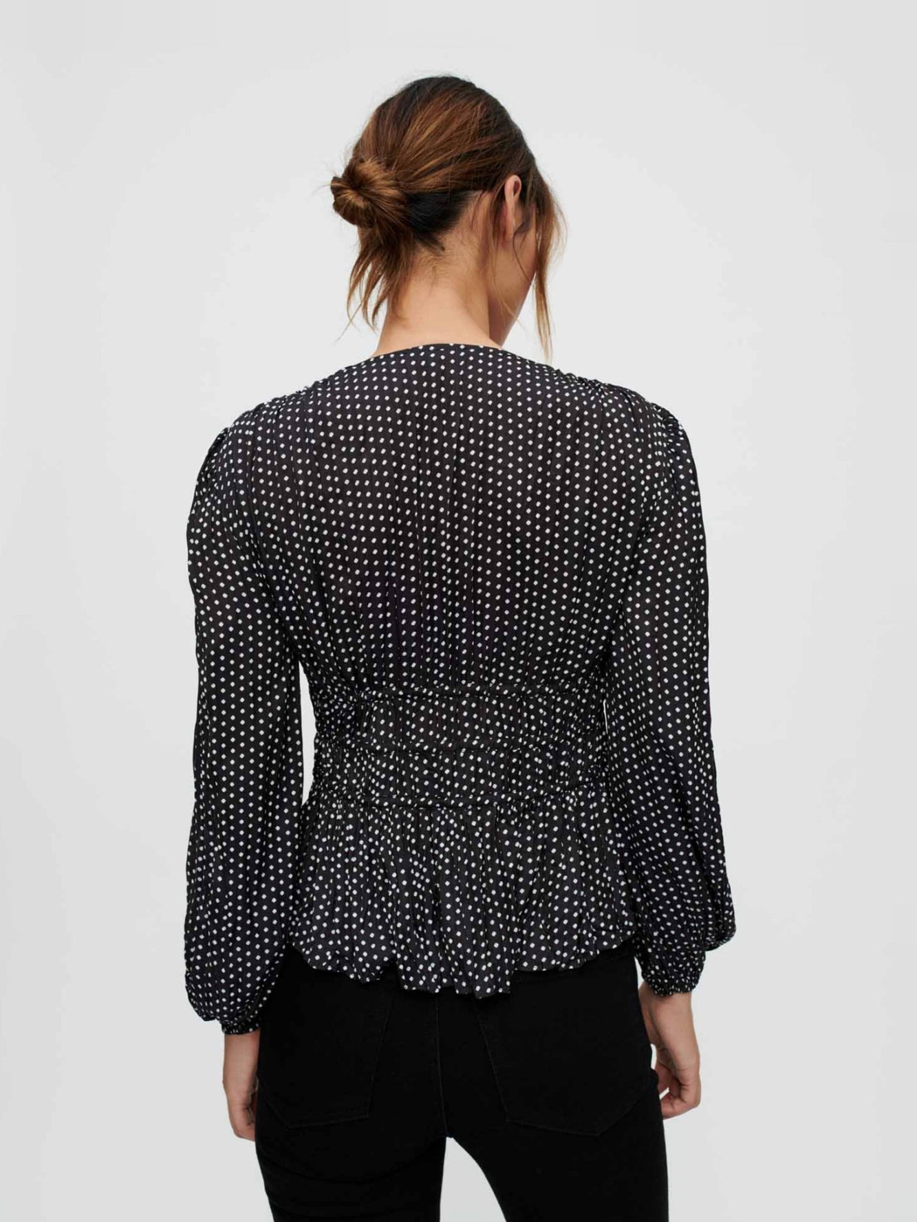 Clover printed satin mini polka dot top Maje second-hand photo 2