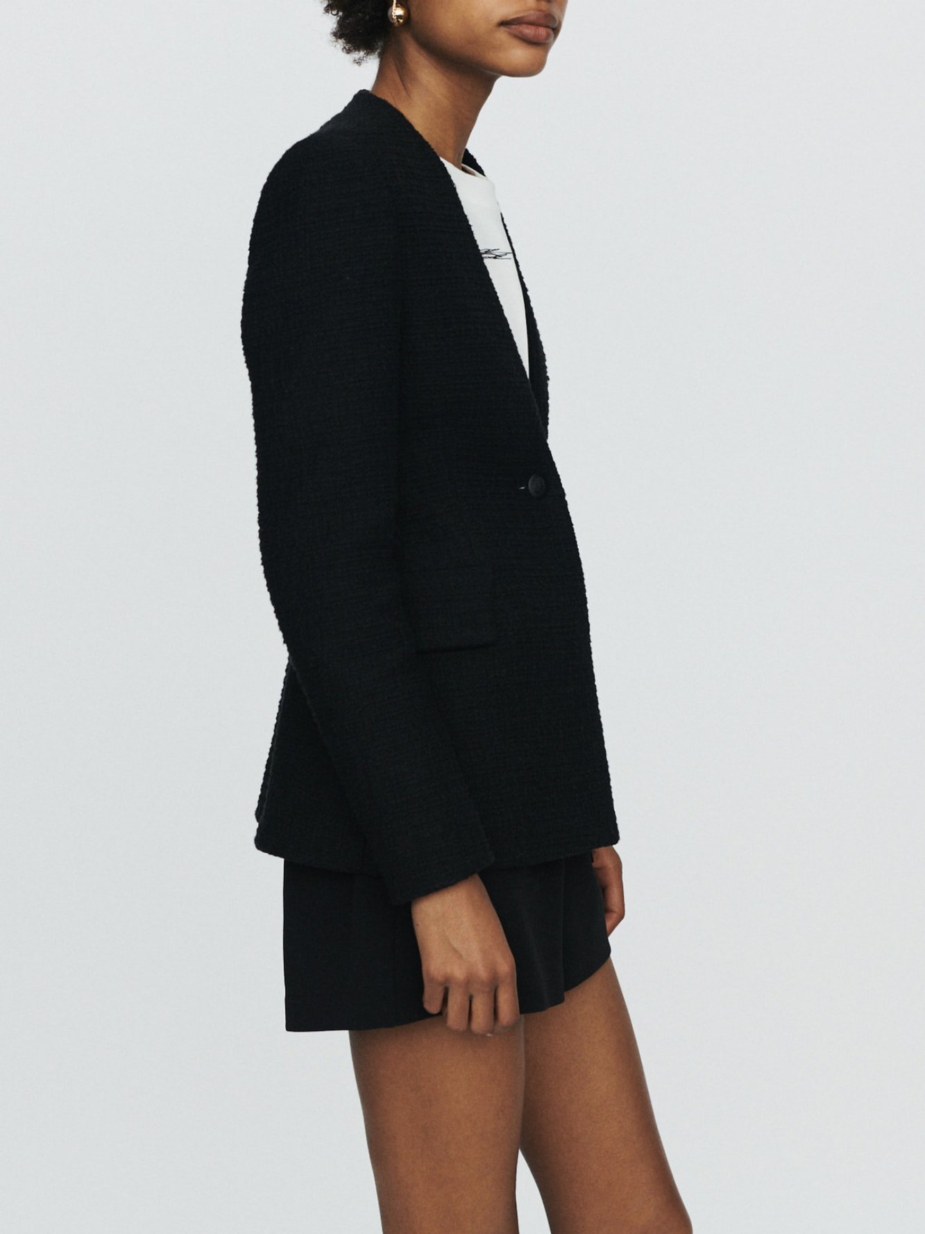 Veste sans col façon tweed Maje seconde main photo 2