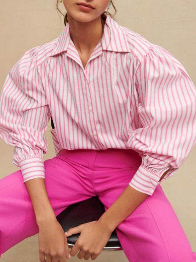 Chemise rayée manches volumineuses Maje seconde main photo 2