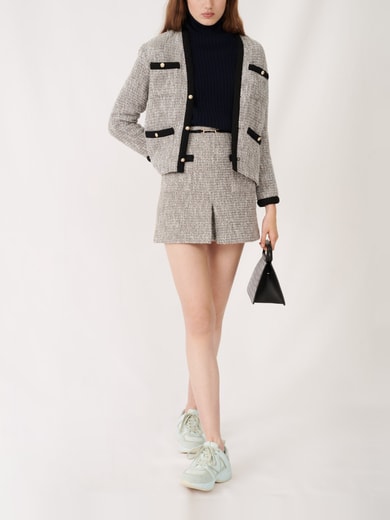 Jupe droite façon tweed avec lurex Maje seconde main photo 2
