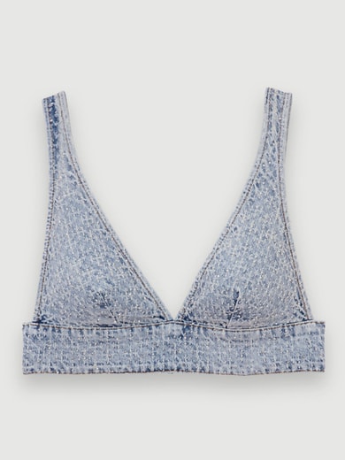 Brassière en jean strassé Maje seconde main photo 1