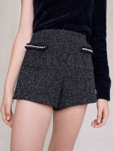 Short en tweed pailleté Maje seconde main photo 2