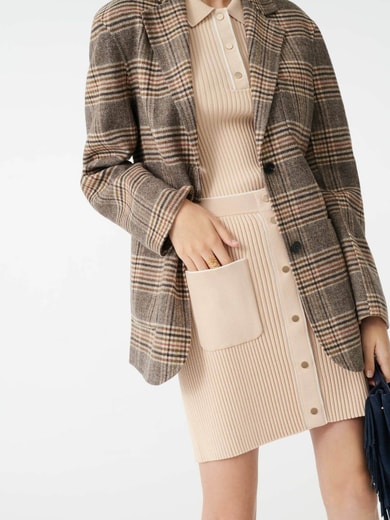 Manteau façon veste à carreaux Maje seconde main photo 2