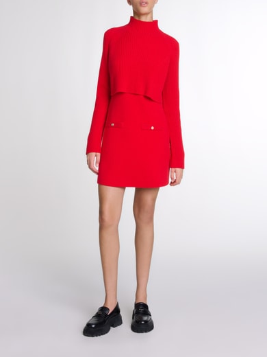 Robe courte 2-en-1 en maille Maje seconde main photo 2
