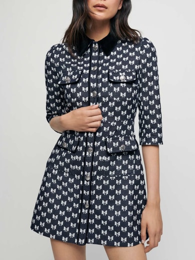 Robe en jacquard nœuds Maje seconde main photo 2