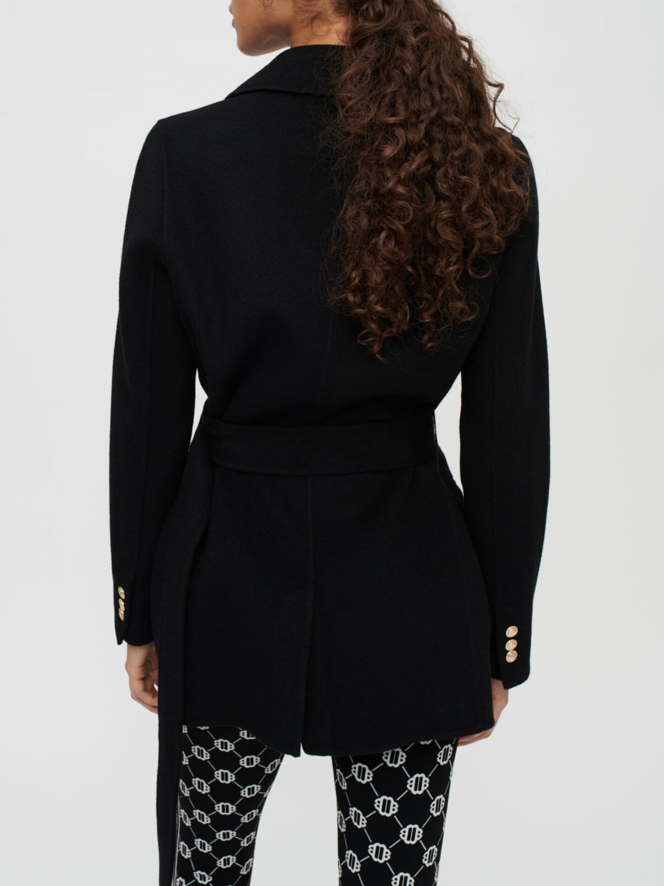Manteau en double face noir à ceinture Maje seconde main photo 3