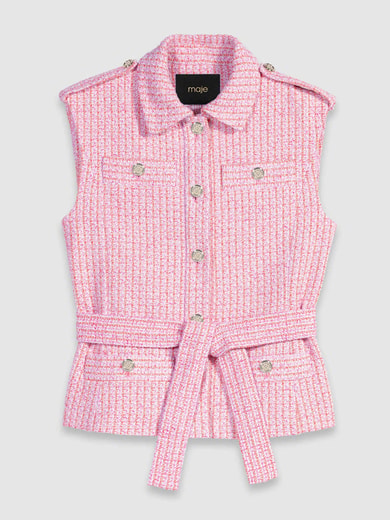 Veste sans manches en tweed Maje seconde main photo 1
