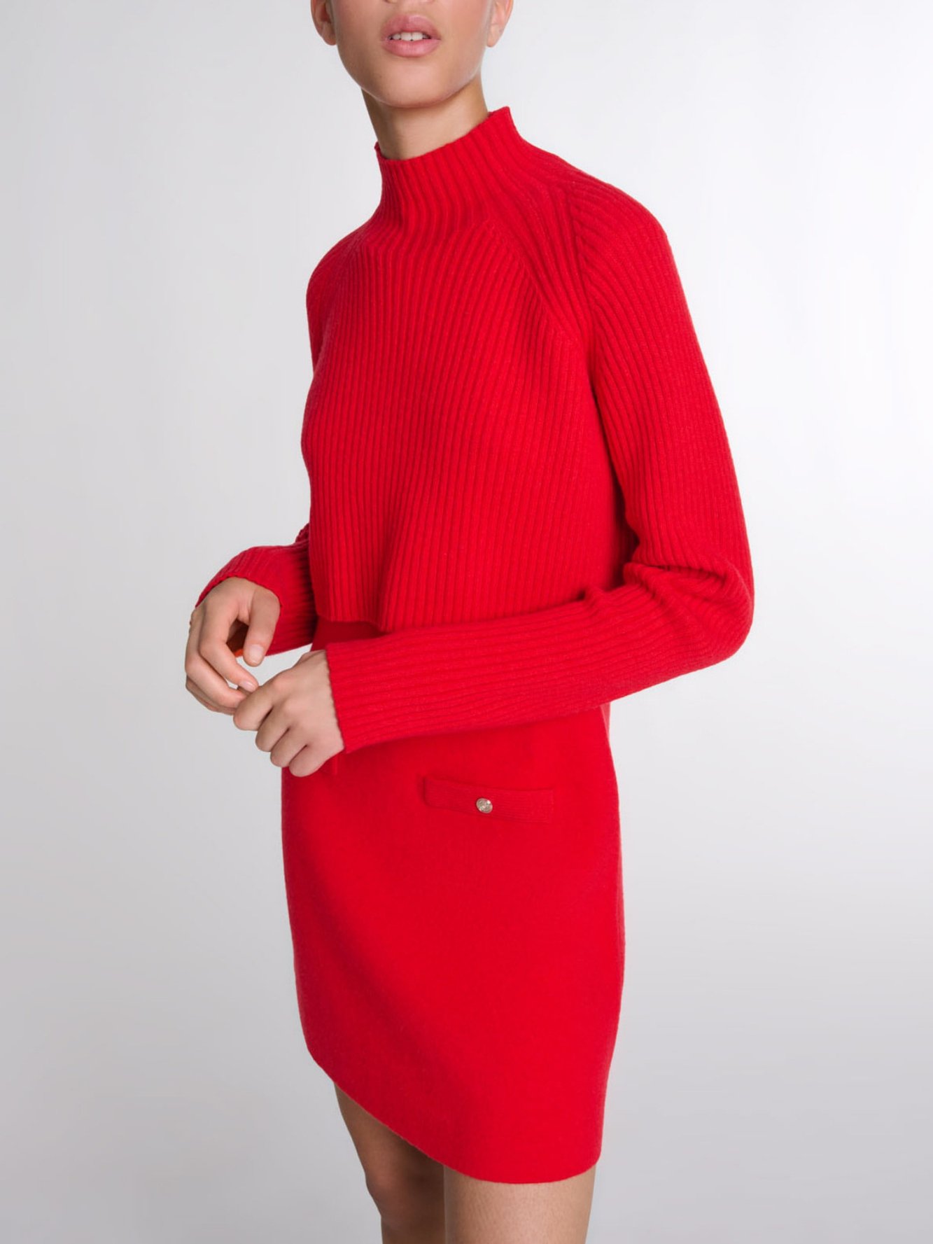Robe courte 2-en-1 en maille Maje seconde main photo 4
