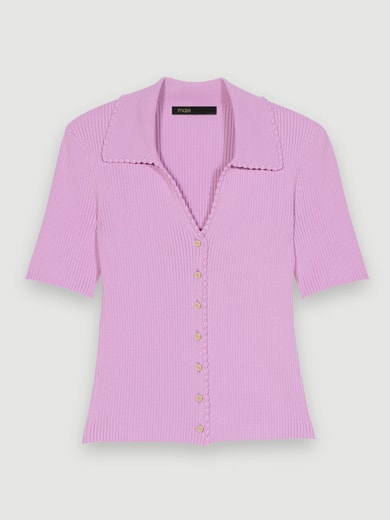 Pull en maille boutonné Maje seconde main photo 1