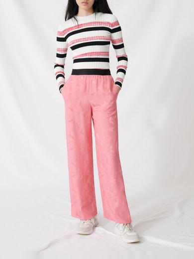 Pantalon palazzo en jacquard satiné Maje seconde main photo 2