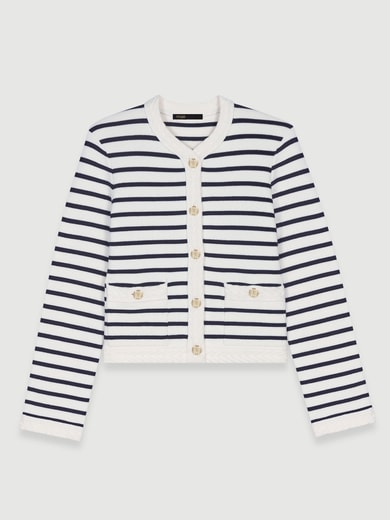 Cardigan en maille à rayures Maje seconde main photo 1