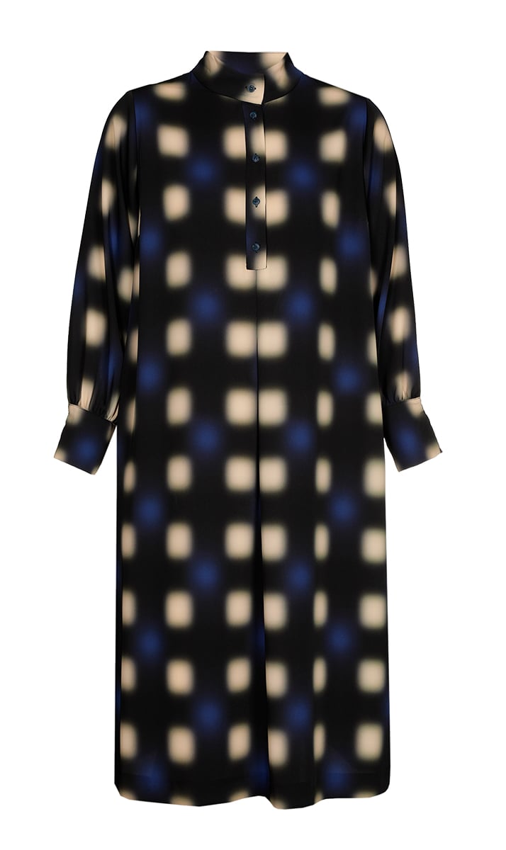 Long dress with blurred print Xandres second-hand photo 3