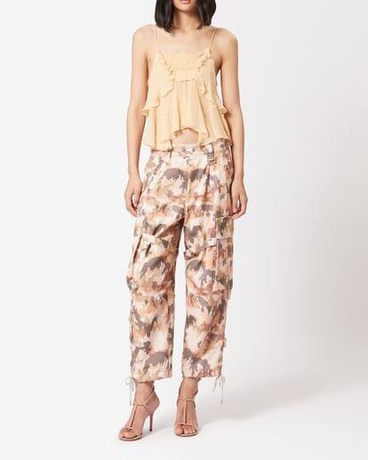 PANTALON EN COTON IMPRIMÉ ELORE ISABEL MARANT seconde main photo 4