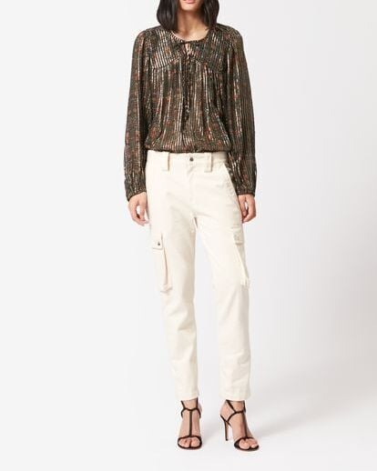 PANTALON EN COTON EVALIA ISABEL MARANT seconde main photo 4