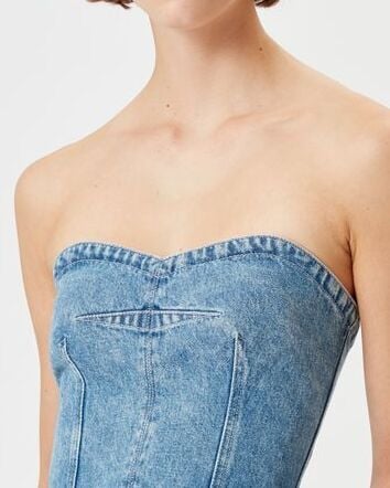 HAUT BUSTIER EN DENIM SOLIZINIA ETOILE seconde main photo 5