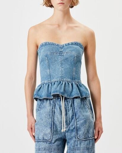 HAUT BUSTIER EN DENIM SOLIZINIA ETOILE seconde main photo 4