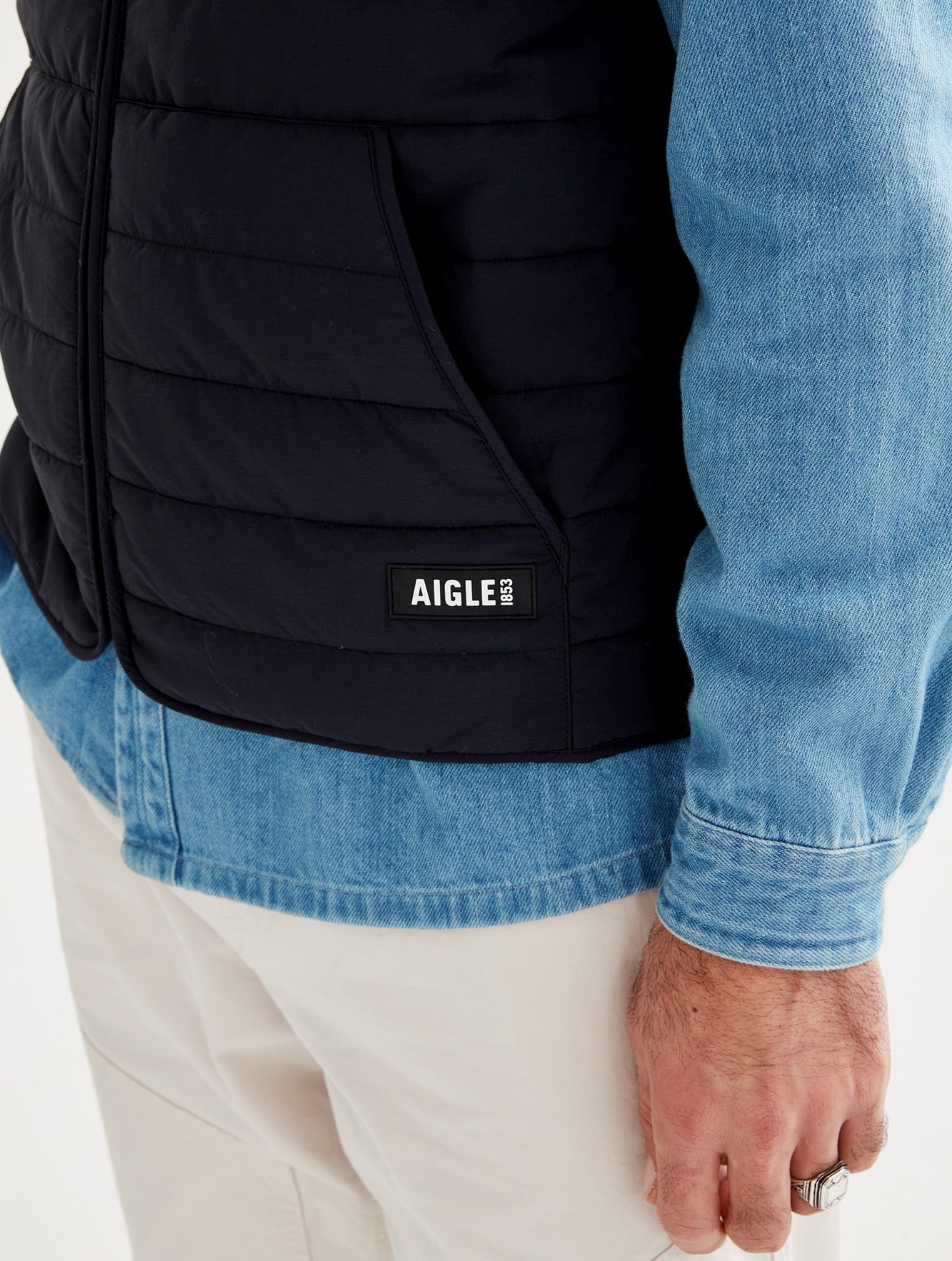 Gilet sans manches court déperlant ouate DUPONT SORONA® Aigle seconde main photo 8